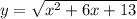 y=\sqrt{x^2+6x+13}