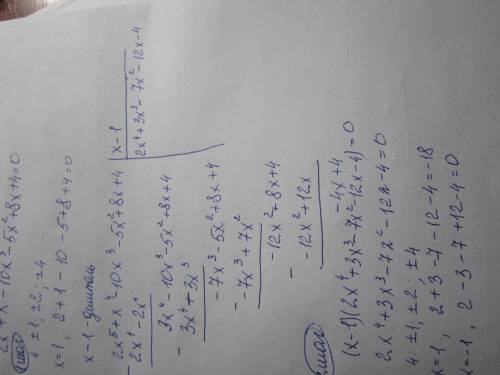 :) найдите корни многочлена: 2х^5 + x^4 - 10x^3 -5x^2+8x+4