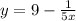 y=9-\frac{1}{5x}