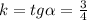 k=tg\alpha=\frac{3}{4}