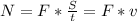 N=F*\frac{S}{t}=F*v