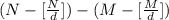 (N - [\frac{N}d]) - (M - [\frac{M}d])