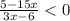 \frac{5-15x}{3x-6}<0