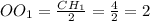 OO_1=\frac{CH_1}{2}=\frac{4}{2}=2