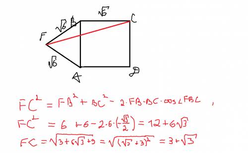 На стороне ав квадрата авсd построен правельный треугольник afb(лежащий на плоскости квадрата), так
