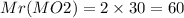 Mr(MO2) = 2 \times 30 = 60