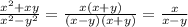 \frac{x^2+xy}{x^2-y^2}=\frac{x(x+y)}{(x-y)(x+y)}=\frac{x}{x-y}