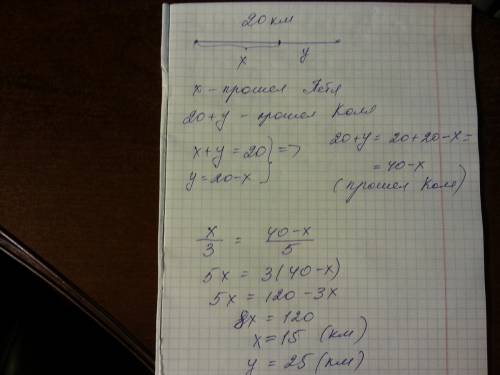 Б) коля и петя отправились на прогулку из деревни до опушки леса. опушка находится в 20 км от деревн