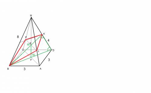 Вправильной четырёхугольной пирамиде mabcd c вершиной mстороны основания равны 3, а боковые рёбра ра