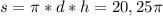 s=\pi*d*h=20,25\pi