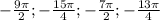 -\frac{9\pi}{2};-\frac{15\pi}{4};-\frac{7\pi}{2};-\frac{13\pi}{4}