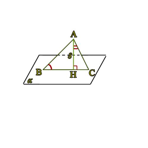 Из точки а к плоскости альфа проведены две различные наклоные ab и ac, наклонная ав образует с плоск