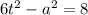 6t^2-a^2=8