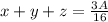 x+y+z=\frac{3A}{16}