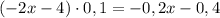 (-2x-4)\cdot 0,1=-0,2x-0,4\\\\