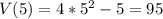 V(5)=4*5^{2}-5=95