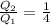 \frac{Q_2}{Q_1} =\frac{1}{4}