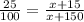 \frac{25}{100}=\frac{x+15}{x+150}