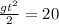 \frac{gt^2}{2}=20