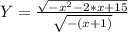 Y= \frac{ \sqrt{-x^2-2*x+15} }{ \sqrt{-(x+1)} }