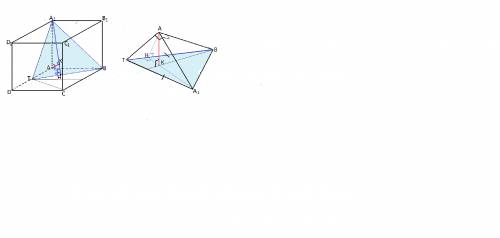 Дан куб abcda1b1c1d1 с ребром 1. найдите расстояние от вершины а до плоскости а1вт, где т-середина р
