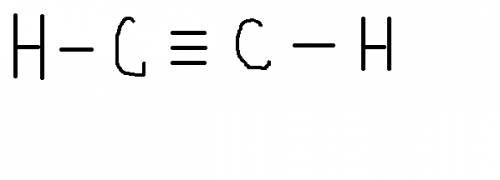 Молекулярна і структурна формула етину.