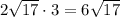 2\sqrt{17}\cdot 3=6\sqrt{17}