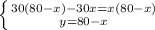 \left \{ {{ 30(80-x)-30x=x(80-x)} \atop {y=80-x}} \right.