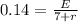 0.14 = \frac{E}{7 + r}