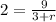 2 = \frac{9}{3 + r}