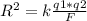 R^{2} = k\frac{q1 * q2}{F}