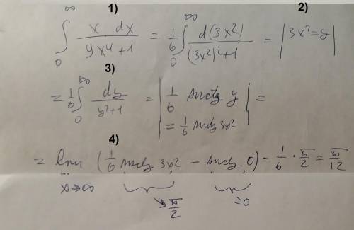 Вычислить несобственные интегралы 1 рода или исследавать их на сходимость.подробно вас, описать кажд