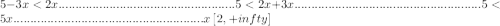 5-3x<2x &#10;....................................................5<2x+3x&#10;....................................................... 5<5x ........................................................&#10;x\left[2, +infty ]