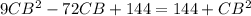 9CB^2-72CB+144=144+CB^2