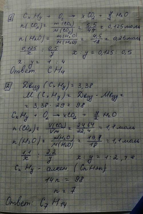 98 ! на вывод формул 1. при сгорании углеводорода было получено 5,5 г углекислого газа и 4,5 г воды.