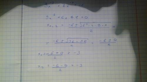 Решите уравнение: 9х ^-2 + 6х^-1 = -1