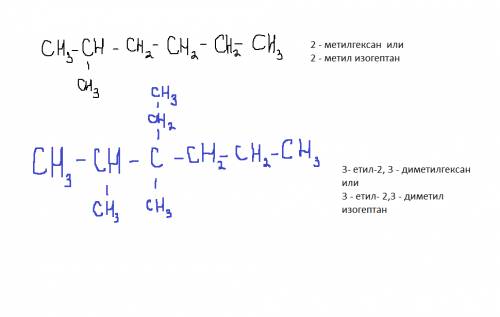 Постройте структурные формулы : б)3 метил, 3 этил изогептан