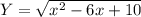 Y=\sqrt{x^2-6x+10}