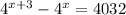 4^{x+3} - 4^{x} =4032