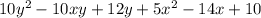 10y^2-10xy+12y+5x^2-14x+10