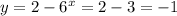 y=2-6^x=2-3=-1