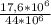 \frac{17,6* 10^{6} }{44*10^{6} }