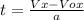 t= \frac{Vx-Vox}{a}