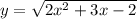 y= \sqrt{2 x^{2} +3x-2}