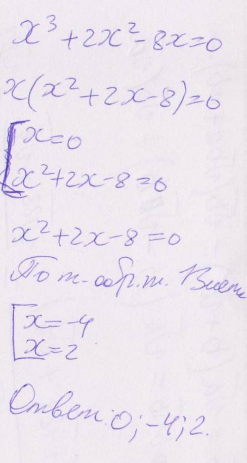Решите уравнение х(в кубе)+2х(в квадрате)-8х = 0