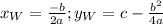 x_W=\frac{-b}{2a}; y_W=c-\frac{b^2}{4a}