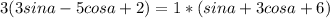 3(3sin a-5cos a+2)=1*(sin a+3cos a+6)