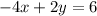 -4x+2y=6