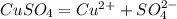 CuSO_{4} = Cu^{2+} + SO_{4} ^{2-}