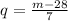 q= \frac{m-28}{7}